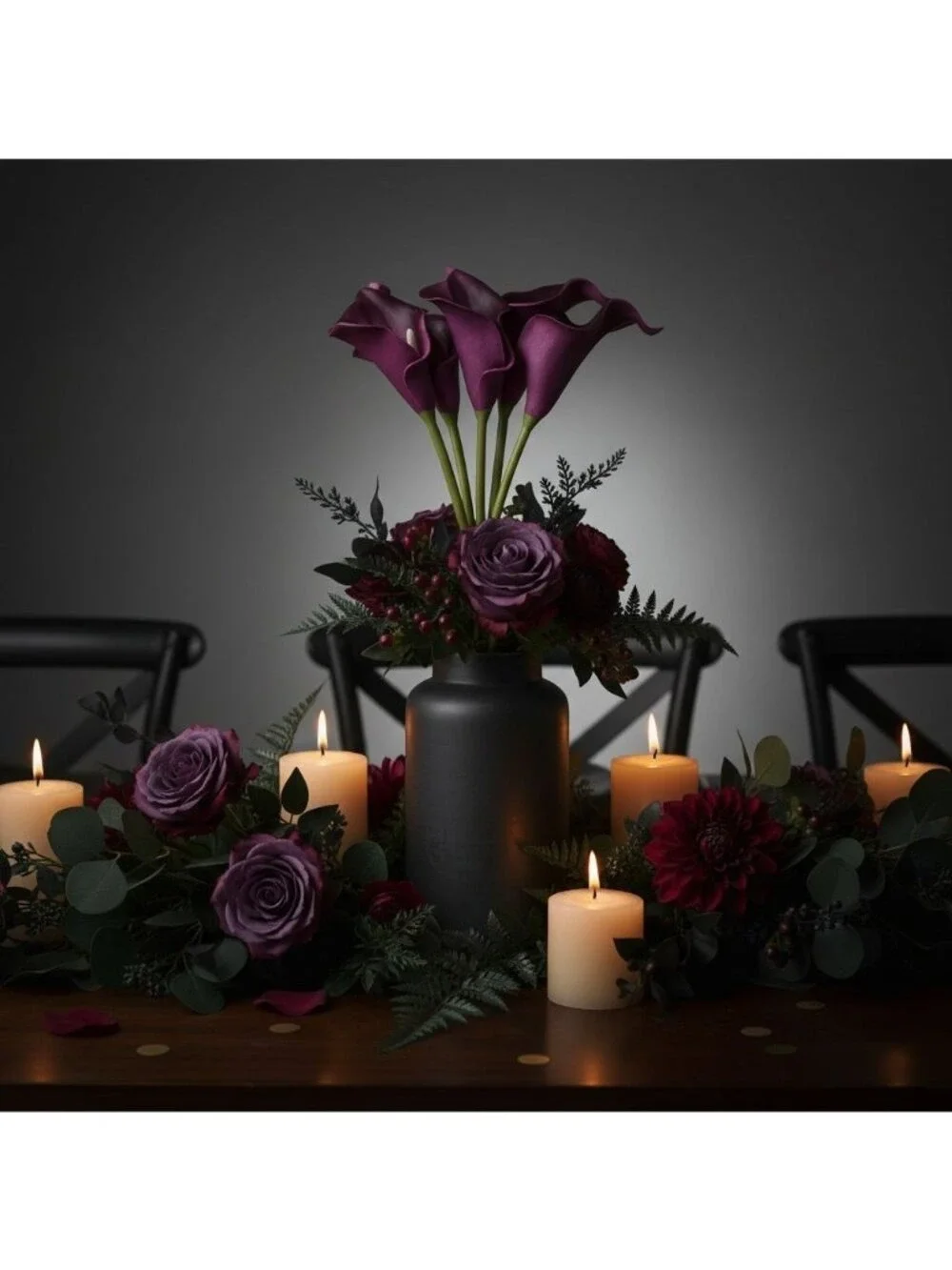 Calla Lily Bundle Real Touch Faux Flowers Plum Purple